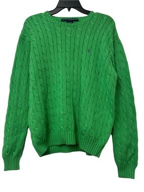Ralph Lauren Sport Vintage Green Cable Knit Sweater